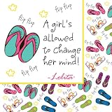 Lolita by CR Gibson Paper Cocktail Napkins, Package of 20, Flip Flop