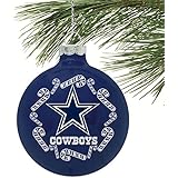 NFL Candy Cane Traditional Glass Ball Christmas Ornament- 2 3/4"