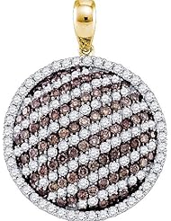 2.22ctw Brown Diamond Circle Pendant 10K Yellow Gold