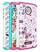 Style4U Moto Z Force Case, Moto Z Force Droid Case, Hawaiian Flower Studded Rhinestone Crystal Bling Hybrid Armor Case for Motorola Moto Z Force/Moto Z Force Droid with 1 Stylus [Teal/Hot Pink]