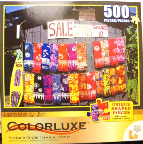 COLORLUXE COLORFUL PAREOS, OAHU, HAWAII Maximum Color Premium 500 Piece Puzzle (18