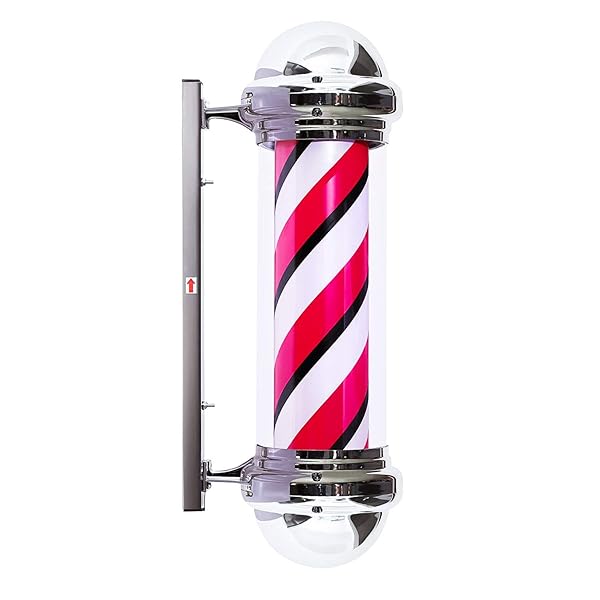 Barberpub Barber Pole Rotating Led Strips Metal Hair Salon Sign