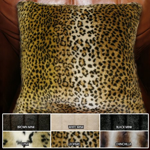 Leopard Faux Fur Pillow Colllection 18 X 18 Set of 2