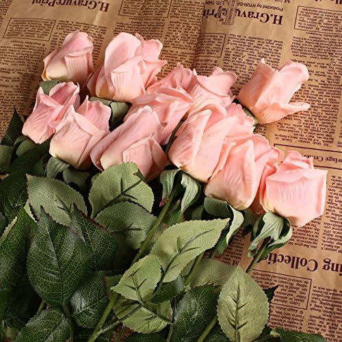 10 Head Latex Real Touch Flower Bouquets Rose (pink rose)