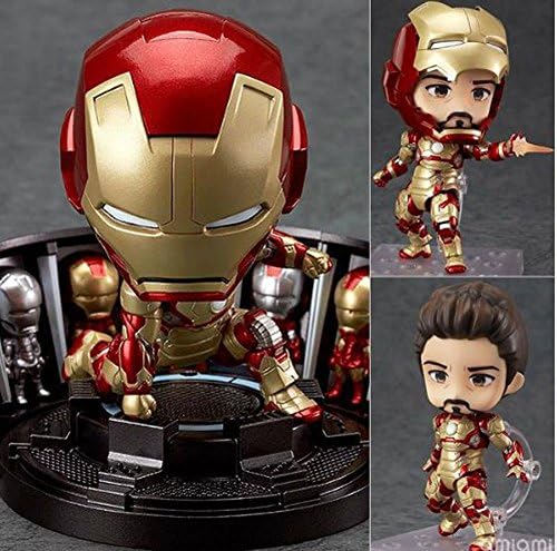 Super Hero Iron Man 3 Mark 42 Tony Stark Set Cute Nendoroid 4" PVC Action Figure Collection Model Toy #349
