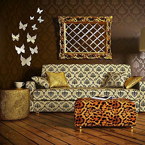 DIY - Do It Yourself New Wall Mirror Stickers, Butterflies, Made of Acrylic Material Like Mirror, Modern Design for Home Living Room Bedroom Kitchen Baby Child Novelty Luxury Crystal Wall Silent Watch Extra Large Clocks, Silver