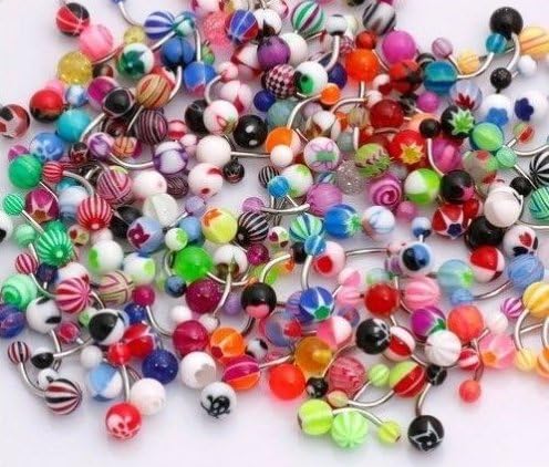Wholesale Lot 55Pc 14G Belly Button Navel Rings Piercing Jewelry