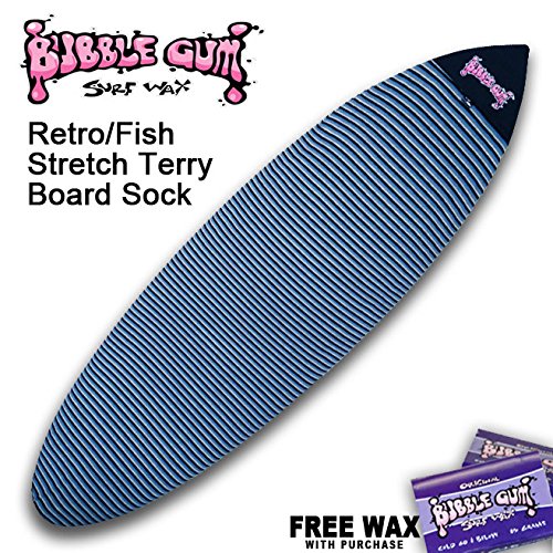 Retro, Fish, Fun Surfboard Sock Bubble Gum Blue