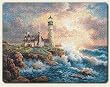 Large Cutting Board ~ Lighthouse on the Rocks~ made of tempered glass ~ code 314