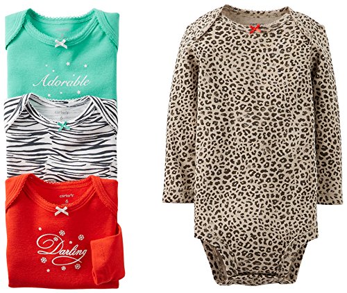 Carter's Baby Girls' 4 Pack Animal Print Bodysuits (Baby) - Assorted