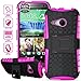 ElBolt TM 3 in 1 Bundle HTC One Mini 2 / HTC One Remix / HTC M8 Mini Armor Grenade Stand Hard Gel Case -Pink with Free Ultra-Sensitive Stylus Pen and Premium Screen Protector by ElBolt TM