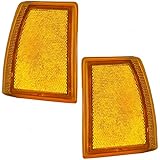 Driver and Passenger Front Signal Side Marker Lights Amber Lamps Replacement for Ford SUV Pickup Truck E9TZ15A201A E9TZ15A201B