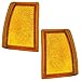 Brock Replacement Driver and Passenger Front Signal Side Marker Lights Amber Lamps Compatible with 91-94 Bronco II Ranger Pickup Explorer