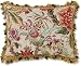 Rare and Exotic Flowers on Light Lavendar with Red/Green/Mustard Frilly Tassle Trim Needlepoint Accent Pillow Free Shipping!