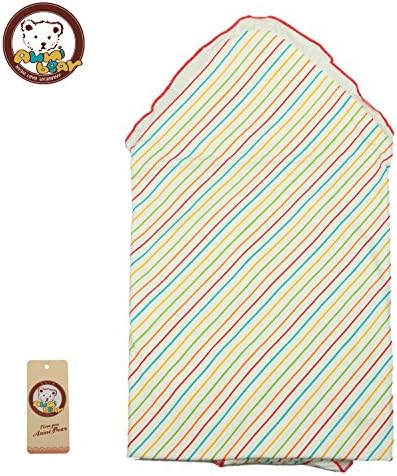 Kosbon Exta Large Size (39.4*39.4 ") Newborn Baby 100% Cotton Swaddle Blanket , Colorful Rainbow Striped Double Infant Wrapsack Blanket , Nursery Swaddling Blankets , Best Gift for 0-6 Monthes (Pink)