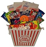 Ultimate Movie Night Gift Bundle Care Package, Easter Basket, Christmas Present, Valentines Day with Popcorn, Candy, Cookies Plus Snack Better Stress Ball for Entire Family!