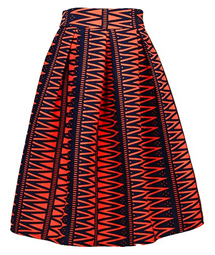 Women High Waist Vintage Vertical Stripe Jumper Pleated Mini Skirt Flared Skater