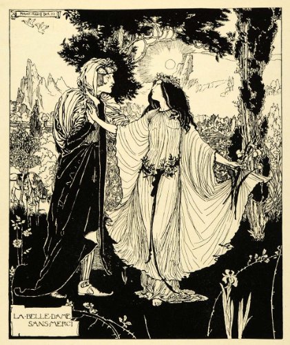 1920 Wood Engraving Robert Anning Bell Art Botanical Floral Mercy Art Nouveau - Original Engraving