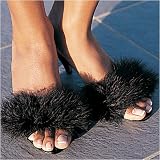 Shirley Satin and Marabou High Heeled Pumps
