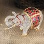 ENAMELED JEWELED KEEPSAKES ELEPHANT KEEPSAKE BOX