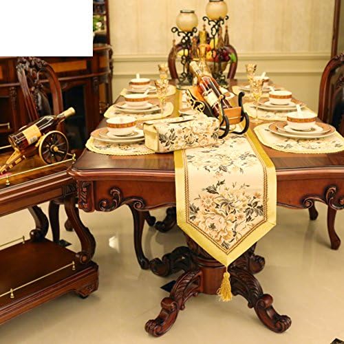 Continental Gold Table Runner/ Luxury high-grade coffee table flag/Pastoral coffee table modern minimalist dining table Bubu Arts/ flag-A 33x240cm(13x94inch)