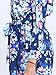 Choies Women's Blue Floral Sweetheart Long Sleeve Tie Waist Romper Playsuit