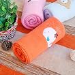 [White Whale - Orange] Embroidered Applique Coral Fleece Baby Throw Blanket (29.5 by 39.4 inches)