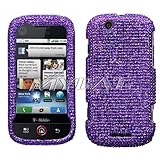 New Purple Sparkling Rhinestones Full Diamond Bling Motorola Cliq MB200 Sna ....