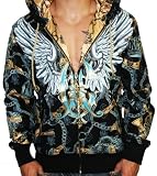 CHRISTIAN AUDIGIER Ed Hardy Full Of Grace Wings Mens Hoodie Hooded Sweatshirt