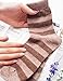 Vero Monte 5 Pairs Women's Horizontal Stripes Crew Socks Rabbit Hair Wool Blended