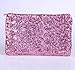 Black,pink,silvery,golden Dazzling Glitter Sparkling Bling Clutch Shiny Sequins Evening Party Bag Handbag (Pink)