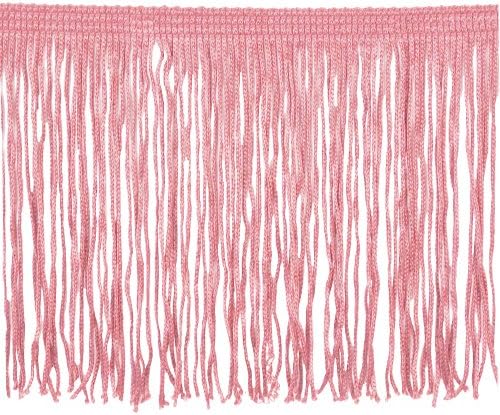 Chainette Fringe P-7044 100-Percent Polyester 4-Inch Fringe Embellishment, 10-Yard, 20 Pink