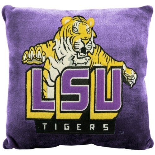 LSU Tigers Purple 15'' Square 3D Plush Pillow