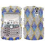 Blackberry Curve 8300/8310/8320/8330 Blue White Rhombic Plaid Diamante Prot ....