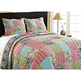Zebra Patchwork Queen Quilt Set