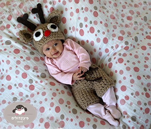 Newborn crochet raindeer hat