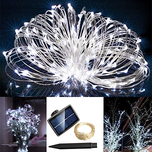 Solarmks TS-1150 Solar String Lights 150 Led White Starry String Lights Copper Wire