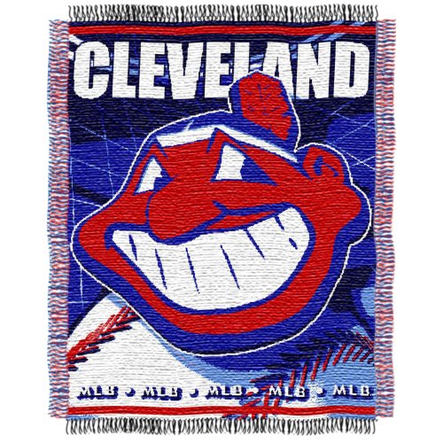 MLB Cleveland Indians 48-Inch-by-60-Inch Jacquard Acrylic Throw