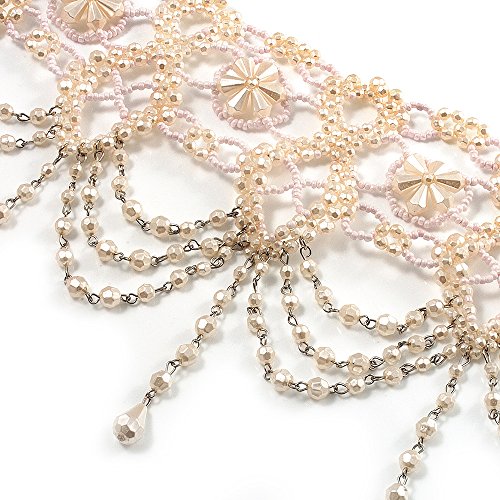 Stunning Bridal Beaded Choker (Silver Tone Metal)