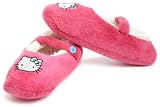 Hello Kitty Juniors Embroidered Solid Fuzzy Babba Slipper Socks, Pink, Medium/Large