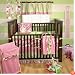 My Baby Sam Paisley Splash 4 Piece Crib Bedding Set, Pink