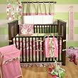 My Baby Sam Paisley Splash 4 Piece Crib Bedding Set, Pink