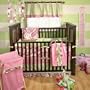 My Baby Sam Paisley Splash 4 Piece Crib Bedding Set, Pink
