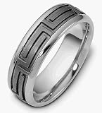 Titanium & Platinum 7mm Wedding Band Ring
