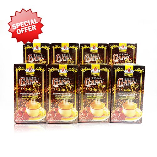 8 Boxes Gano Cafe 3-in-1 By Gano Excel USA Inc. - 160 Sachets
