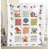 BUCILLA 46186 Woodland Baby Stamped Crib Cover Cross Stitch Kit, 34-Inch by 43-Inch