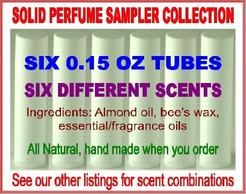 AromaDoc-Solid Perfume-Sampler- lilac, rose, carnation, lavender, jasmine, hyacinth