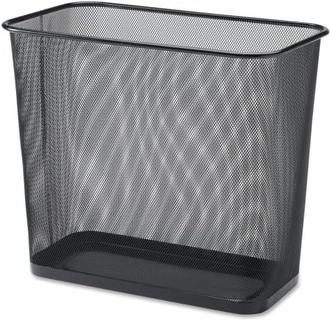 Wholesale CASE of 10 - Lorell Black Mesh Rectangular Waste Bin -Rectangular Waist Bin,Steel Mesh,7.9 Gal.,17"x15",Black