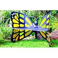 Stained Glass Butterfly Garden Bench
