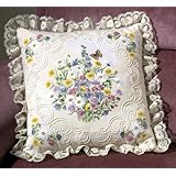 Janlynn Candle Wicking Embroidery Kit, Wildflowers and Butterfly Pillow